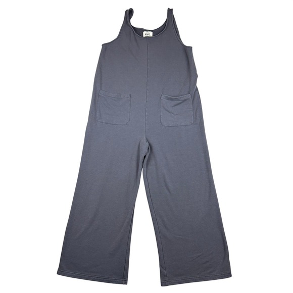 Madewell Pants - Madewell MWL Women Superbrushed Jumpsuit M Gray Wide Leg Relaxed Cropped Boho